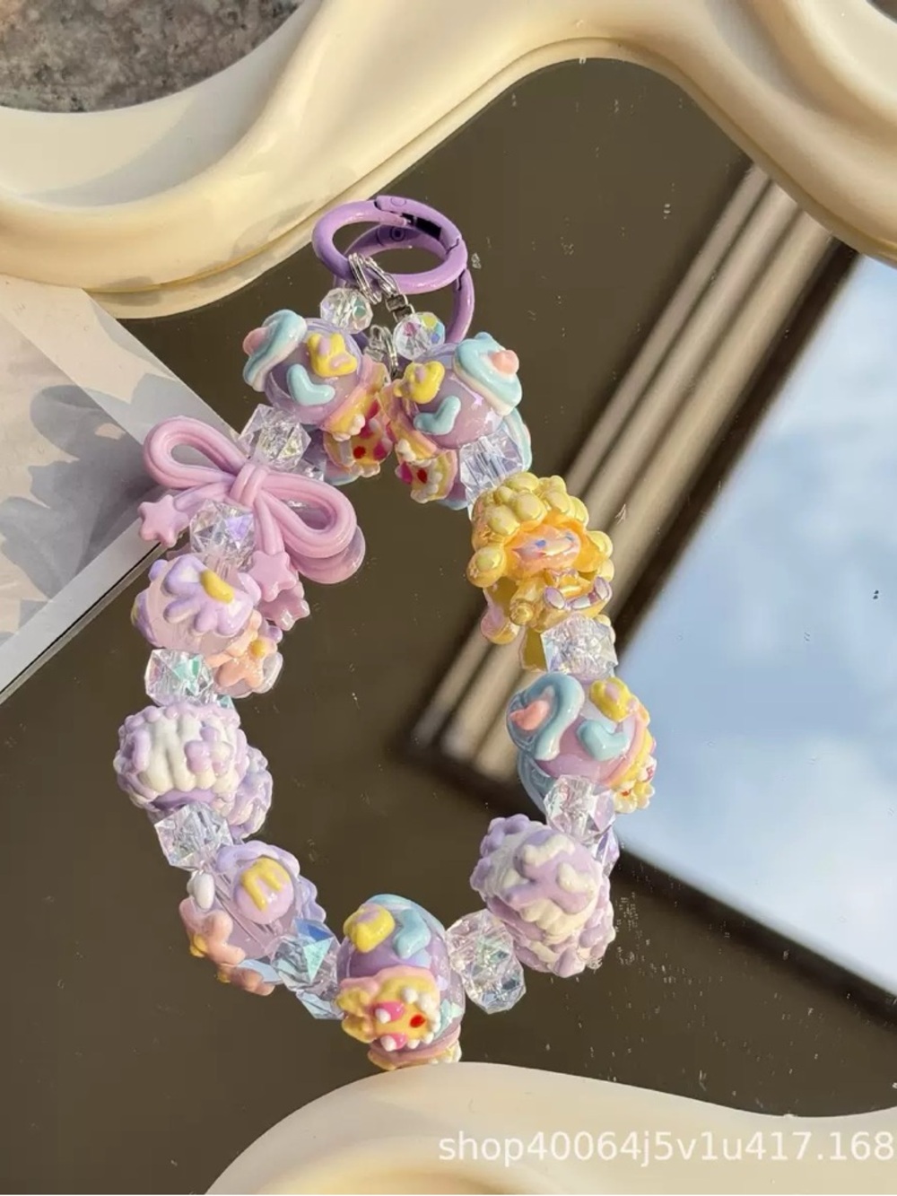 Popmart Skullpanda Multicolor Beaded Key Chain& Phone Chain - Picture 5 of 10